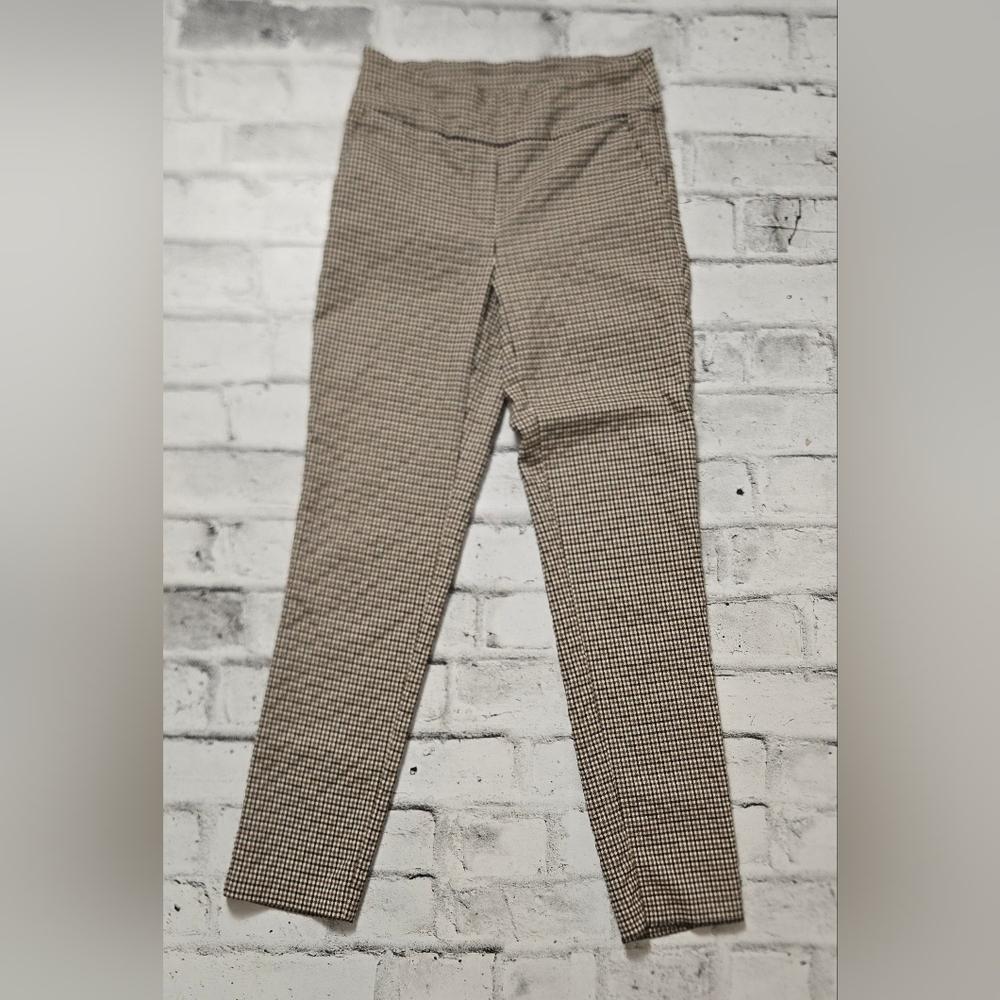 SC & CO Houndstooth Skinny Pants Womens Size 4 Brown Tan Stretch